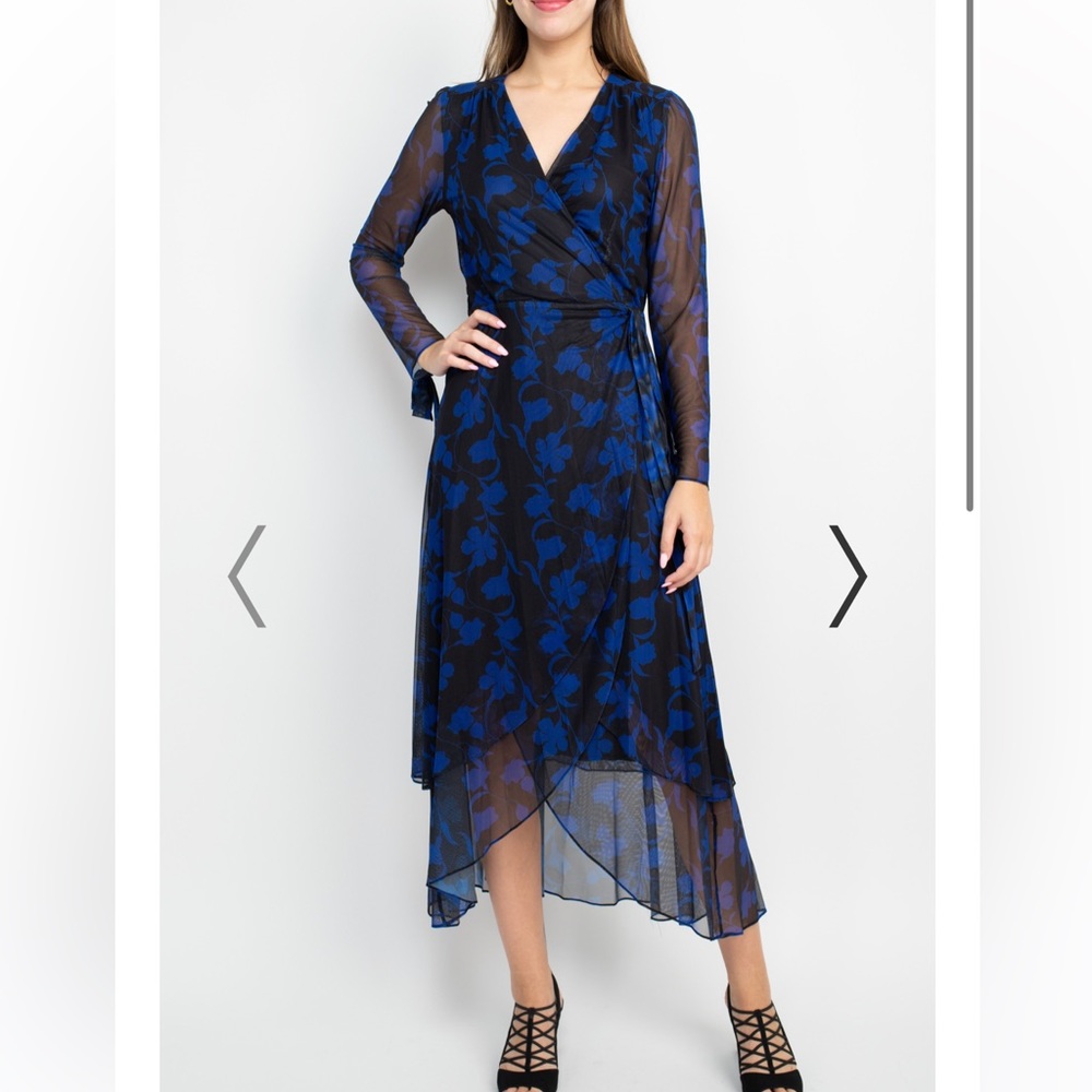 Laundry by Shelli Segal Womens Floral Long Wrap Dress - Size 6